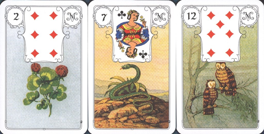 Mlle Lenormand Blue Owl (with symbols), English Edition