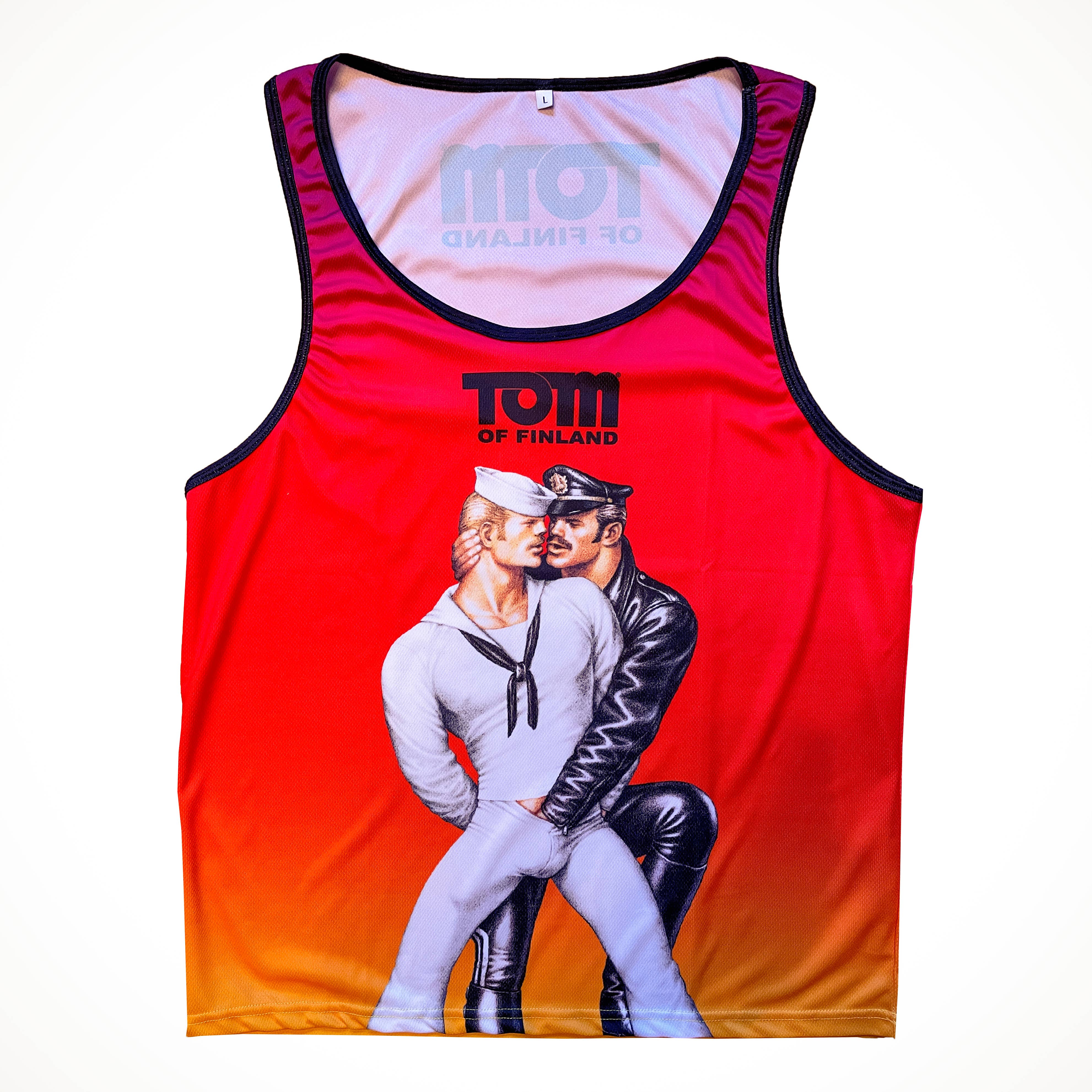 Tom of Finland tanktop van mesh — „Slutty Sailor”: Klein