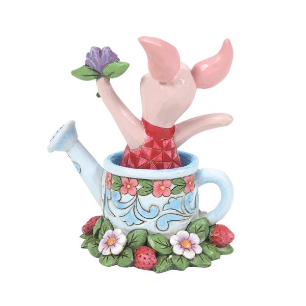 Piglet in a Watering Can Figurine