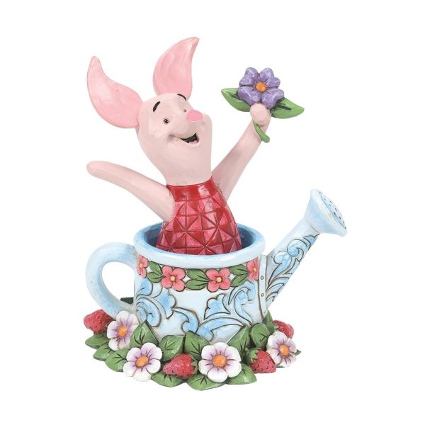 Piglet in a Watering Can Figurine