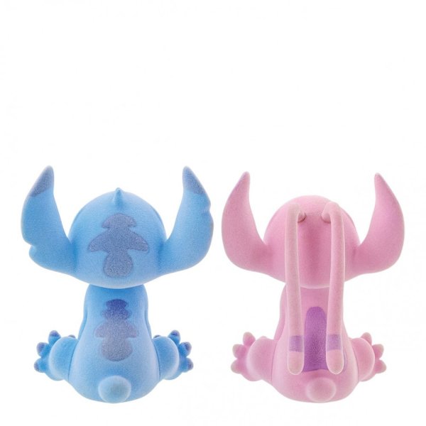 Flocked Kissing Stitch and Angel Figurines