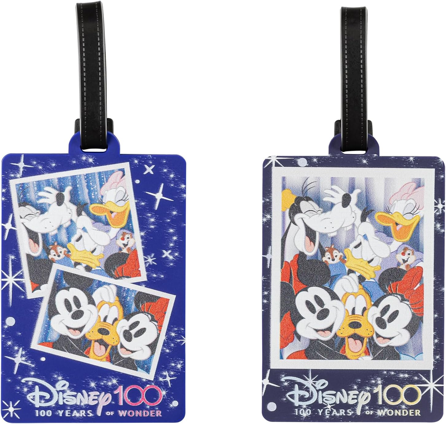 Lot de 2 étiquettes de bagage Disney Mickey Mouse et ses amis