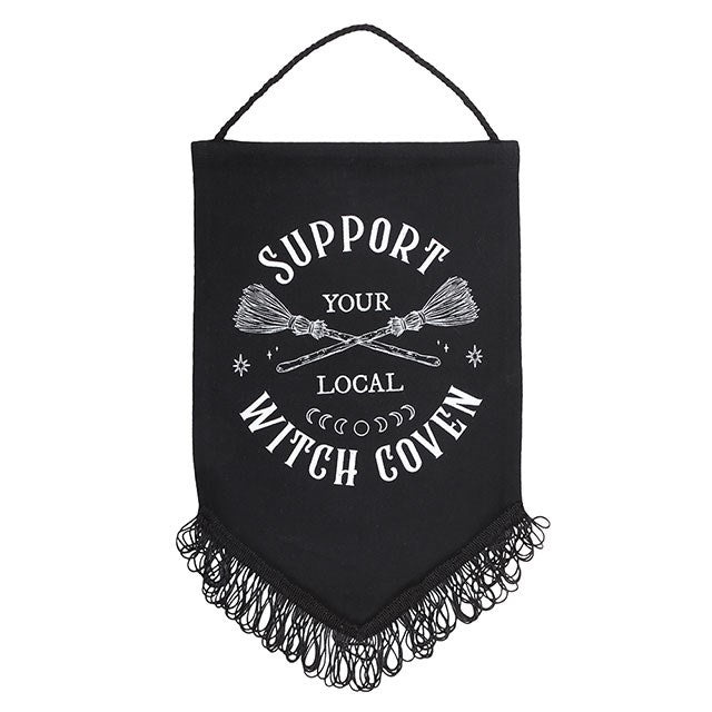 Support Your Local Witch Coven Hanging Fabric Banner - Olleke Wizarding Shop Amsterdam