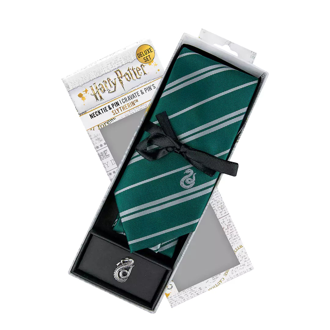 Harry Potter Tie & Metal Pin Deluxe Box Slytherin - Olleke Wizarding Shop Amsterdam