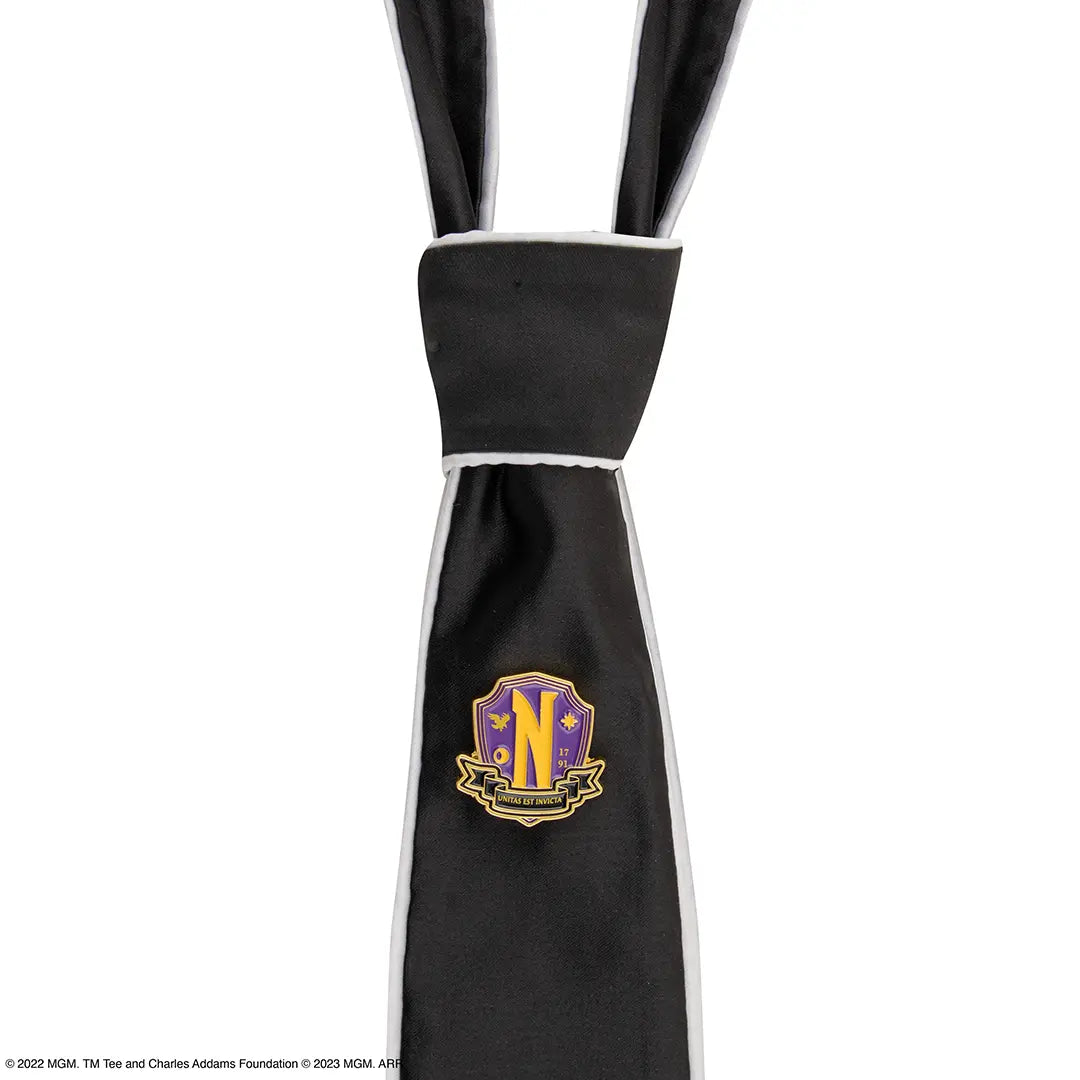 Wednesday Necktie Deluxe Nevermore Academy with pin