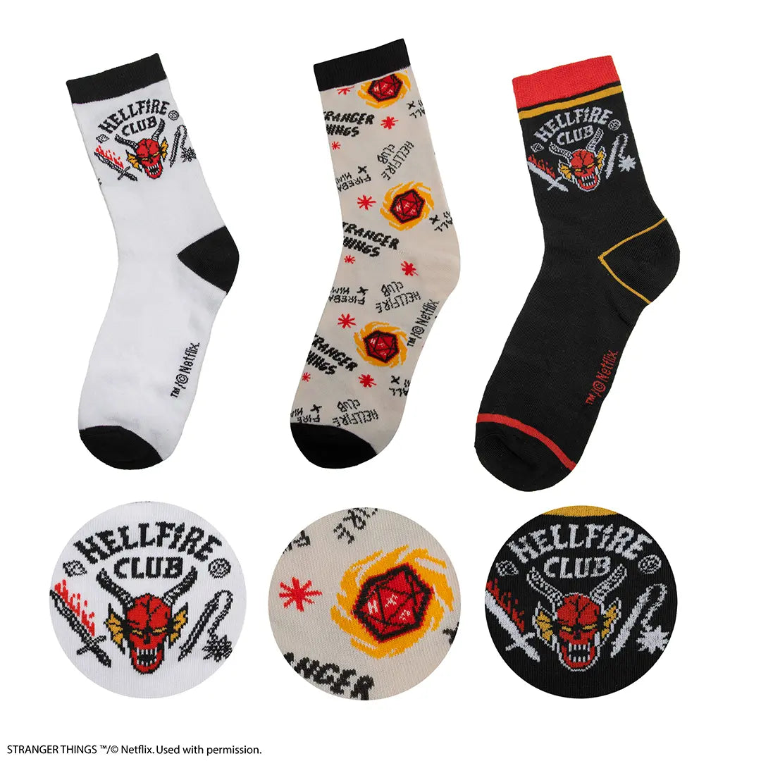 Stranger Things Set of 3 socks Hellfire Club