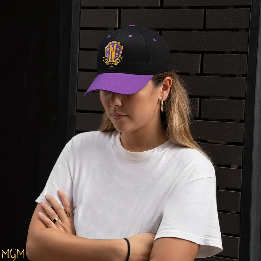 Wednesday Baseball Cap Nevermore Academy purple