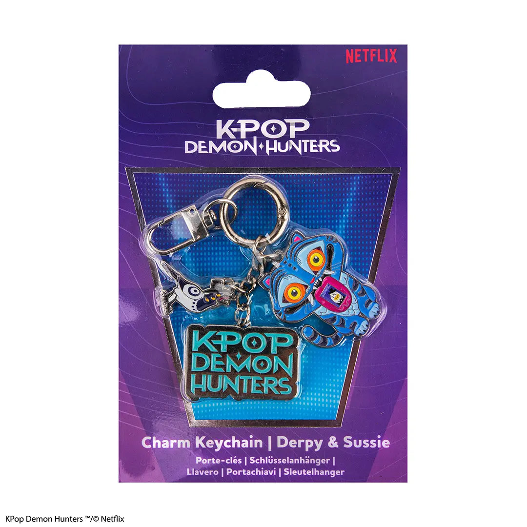 KPop Demon Hunters Derpy & Sussie Charm keychain - Olleke Wizarding Shop Amsterdam