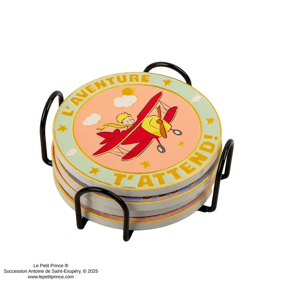 The Little Prince Set of 4 ceramic coasters and metal holder - Olleke Wizarding Shop Amsterdam