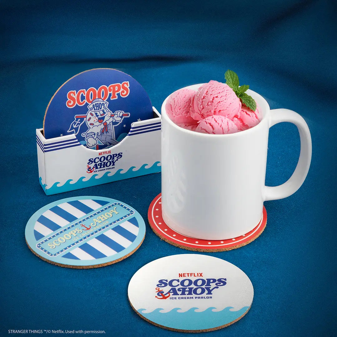 Stranger Things Set of 4 coasters Scoops Ahoy