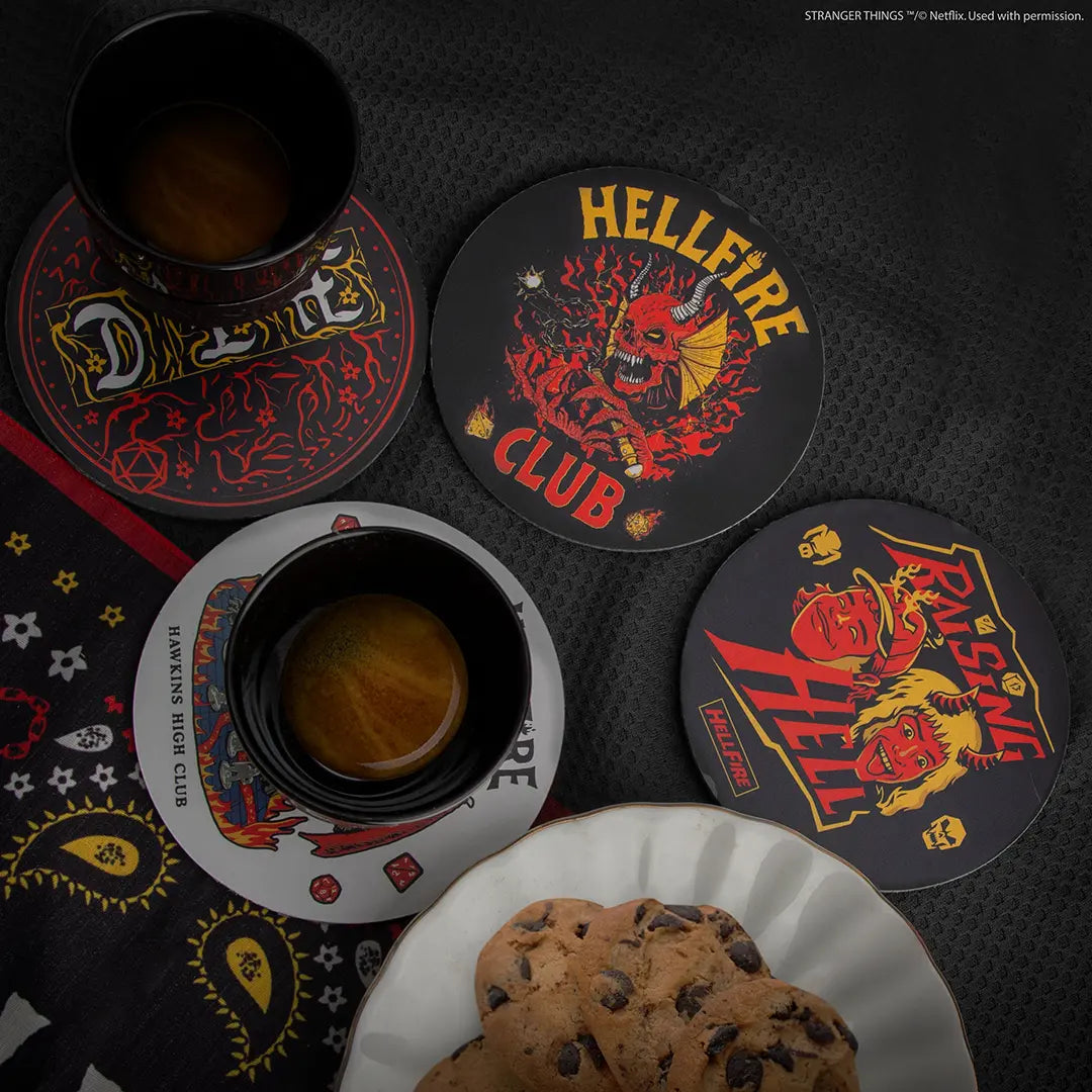 Stranger Things Set of 4 coasters Hellfire Club