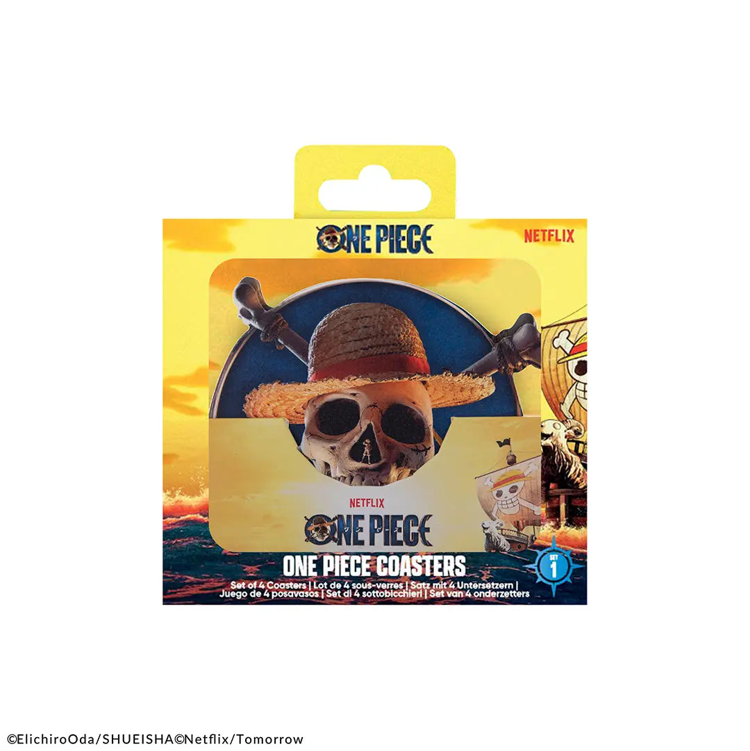 One Piece Set of 4 coasters Characters 1 - Olleke Wizarding Shop Amsterdam