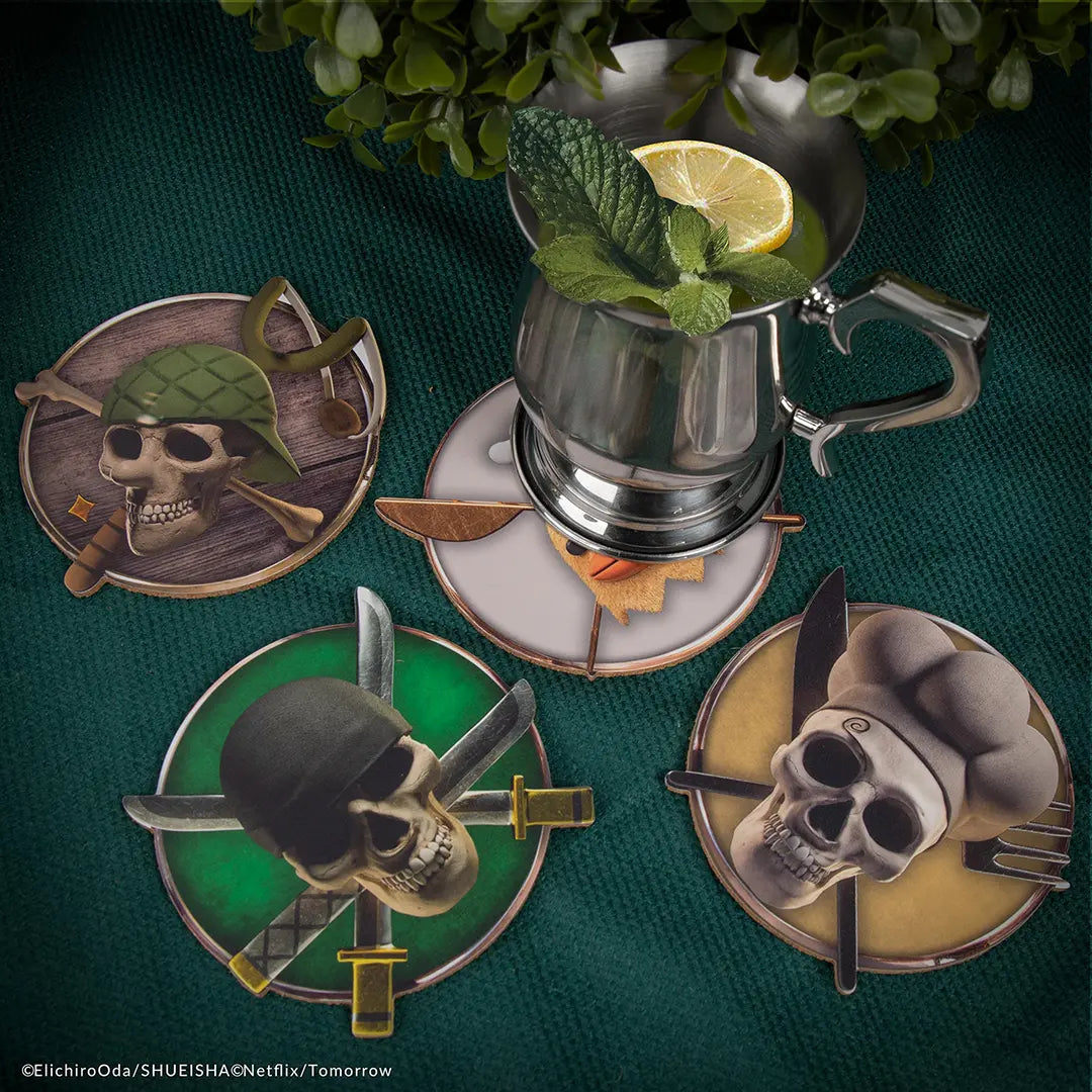 One Piece Set of 4 coasters Characters 2 - Olleke Wizarding Shop Amsterdam