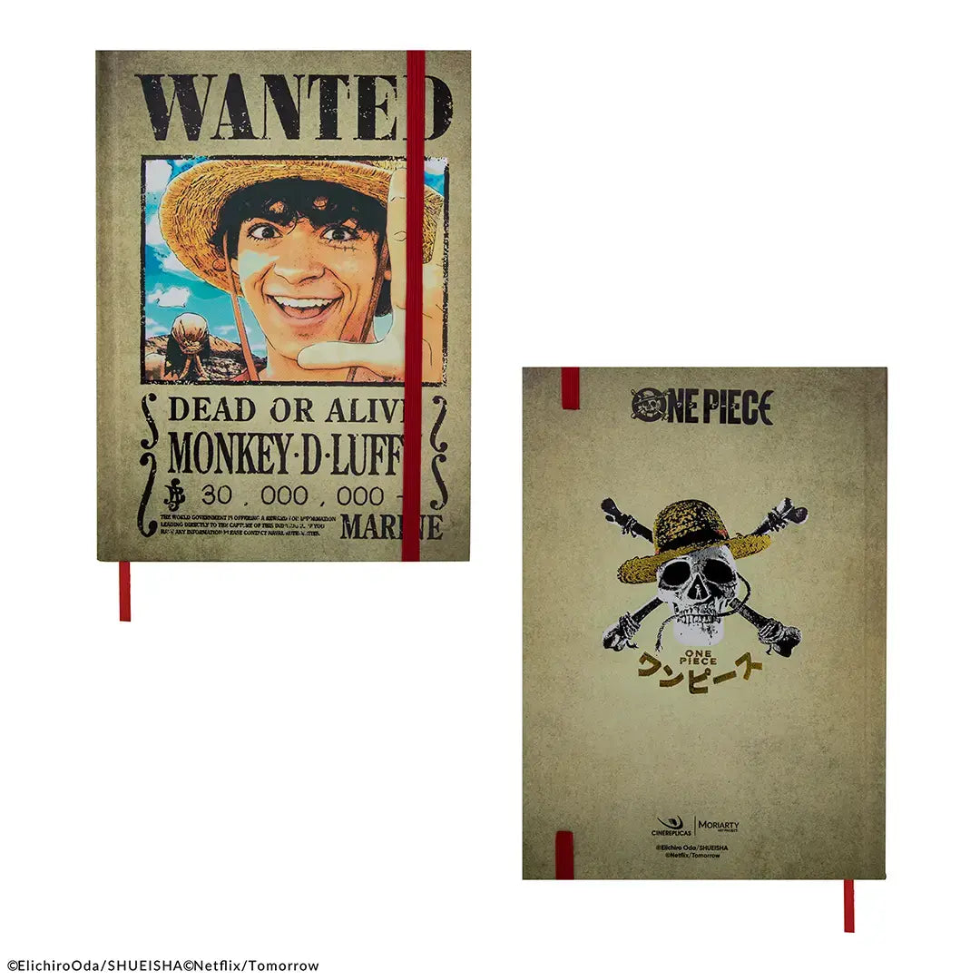 One Piece Hard cover notebook Luffy Wanted - Olleke Wizarding Shop Amsterdam
