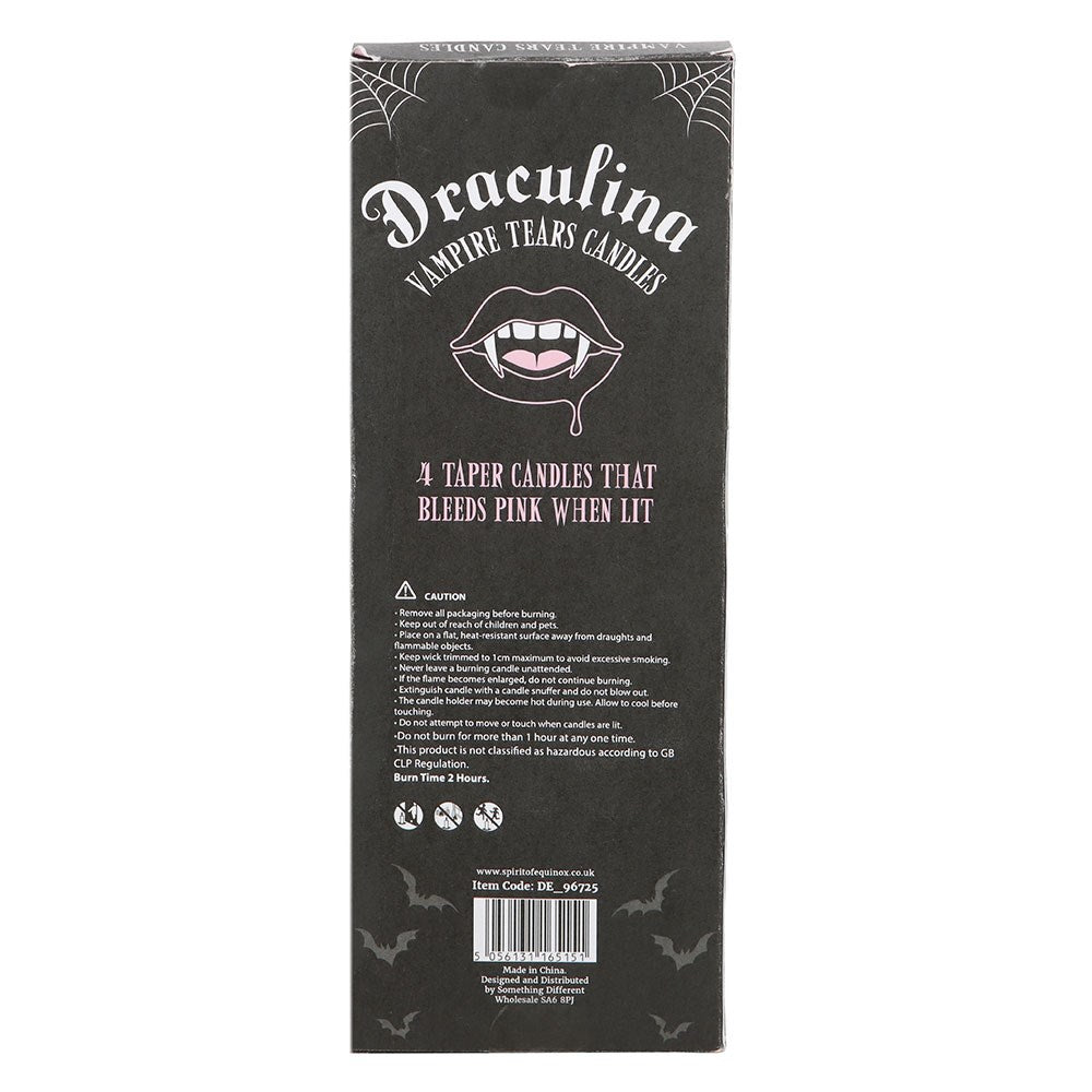 Set of 4 Pink Vampire Tears Taper Candles - Olleke Wizarding Shop Amsterdam