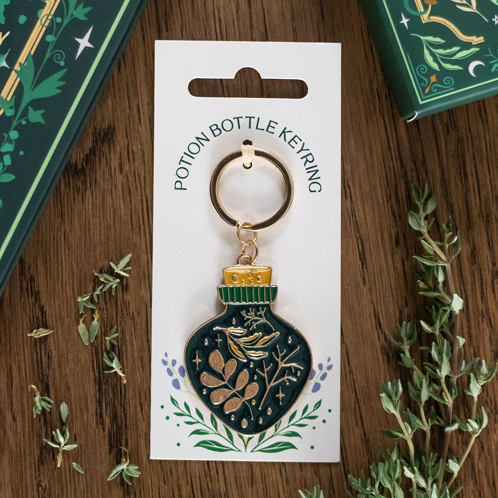 Green Witch Potion Bottle Keyring - Olleke Wizarding Shop Amsterdam