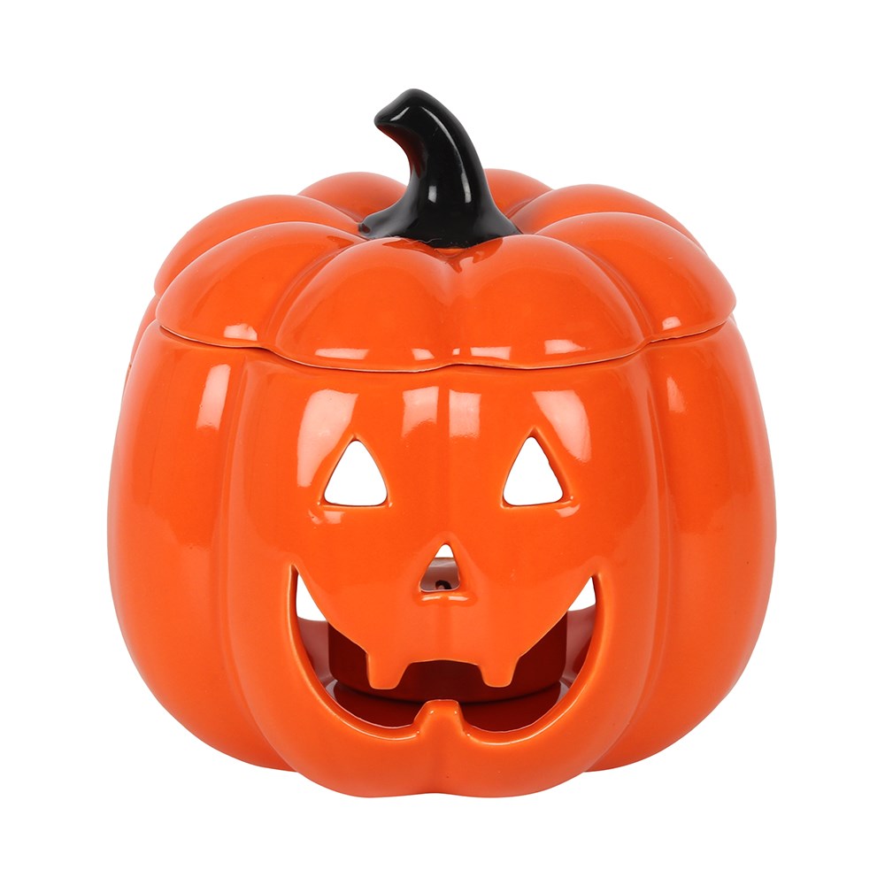 Brûleur à huile et chauffe-cire orange Halloween Jack-O-Lantern