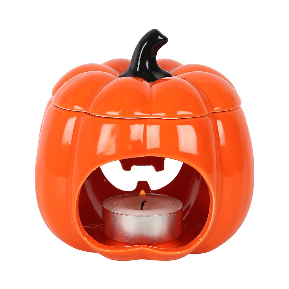 Orange Halloween Jack-O-Lantern Oil Burner and Wax Warmer