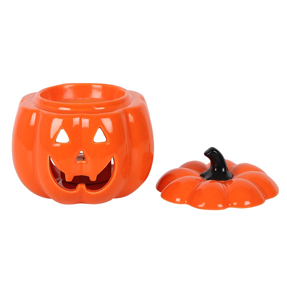 Orange Halloween Jack-O-Lantern Oil Burner and Wax Warmer