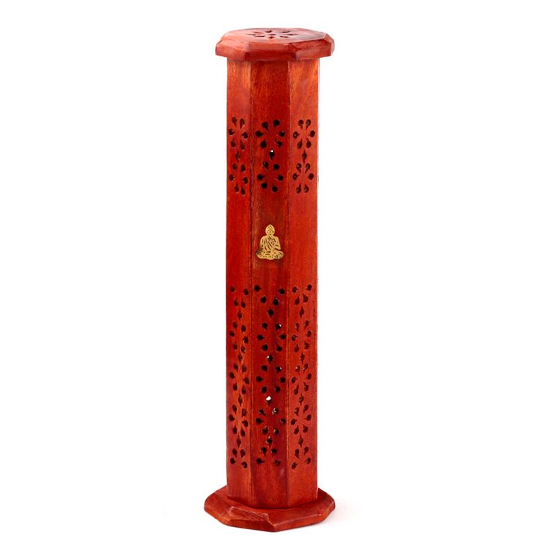 Mango Wood Incense Holder Tower Buddha - Olleke Wizarding Shop Amsterdam