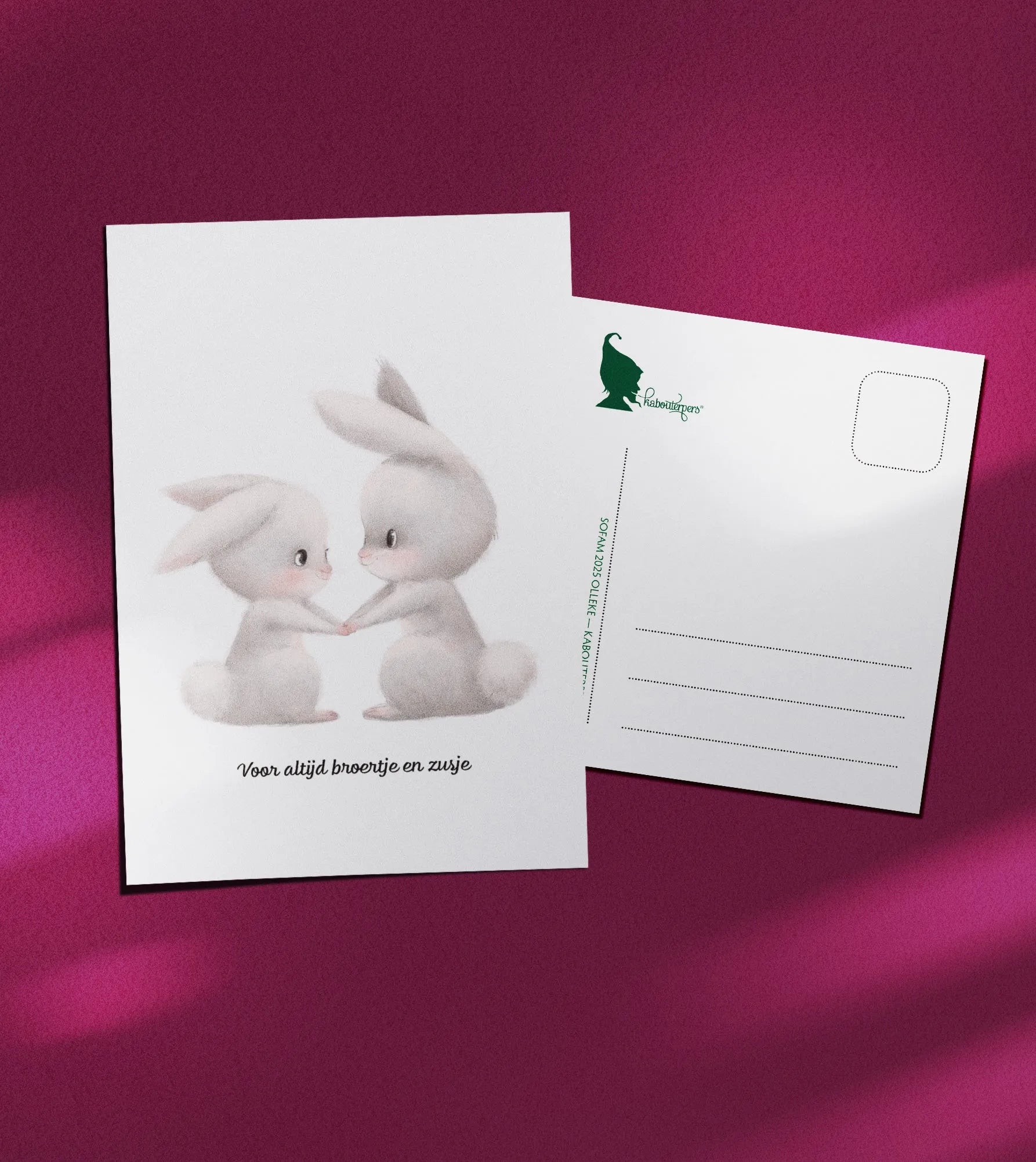 Baby postcard Voor altijd broertje en zusje - Olleke Wizarding Shop Amsterdam