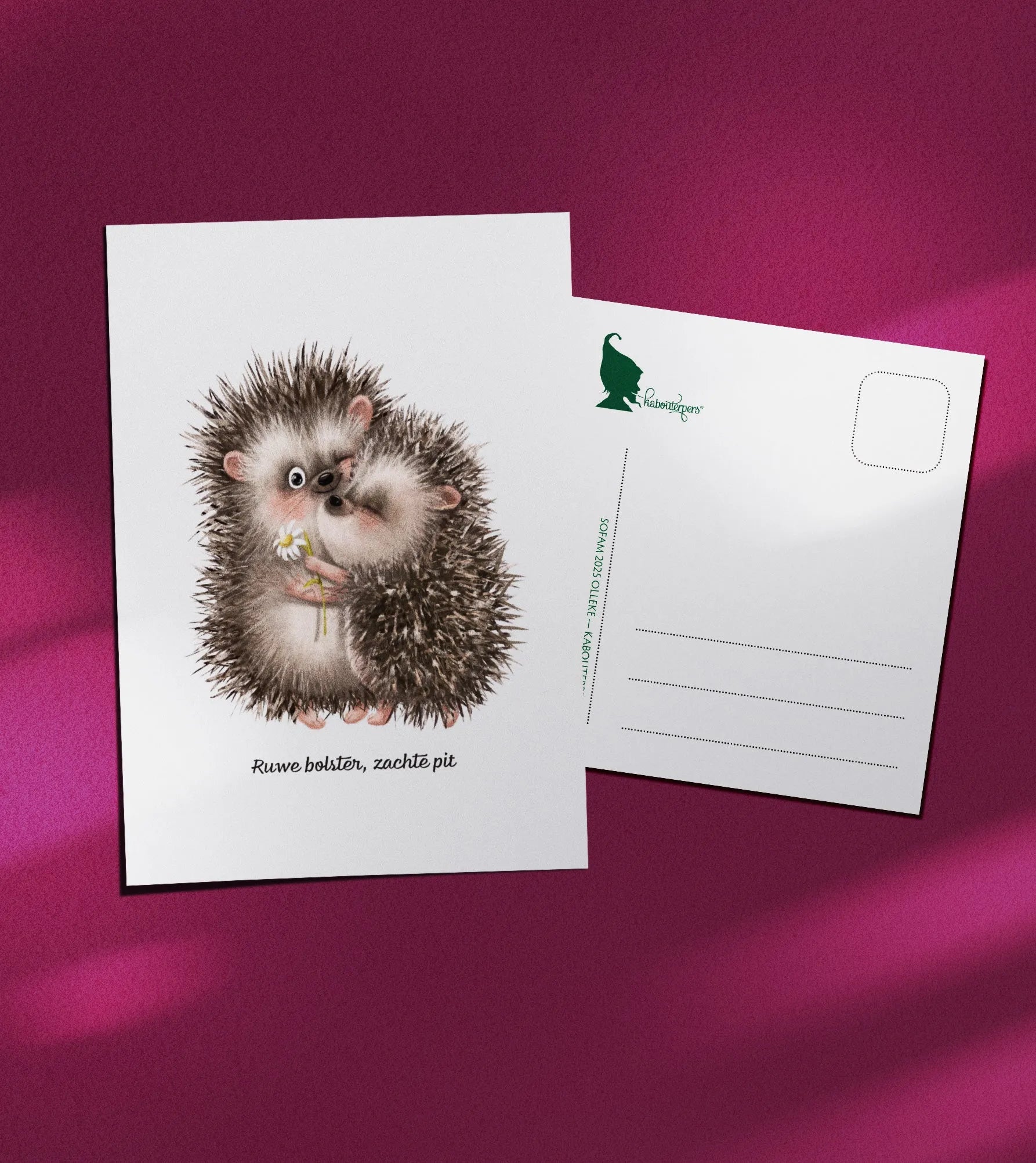 Baby postcard Ruwe bolster, zachte pit - Olleke Wizarding Shop Amsterdam