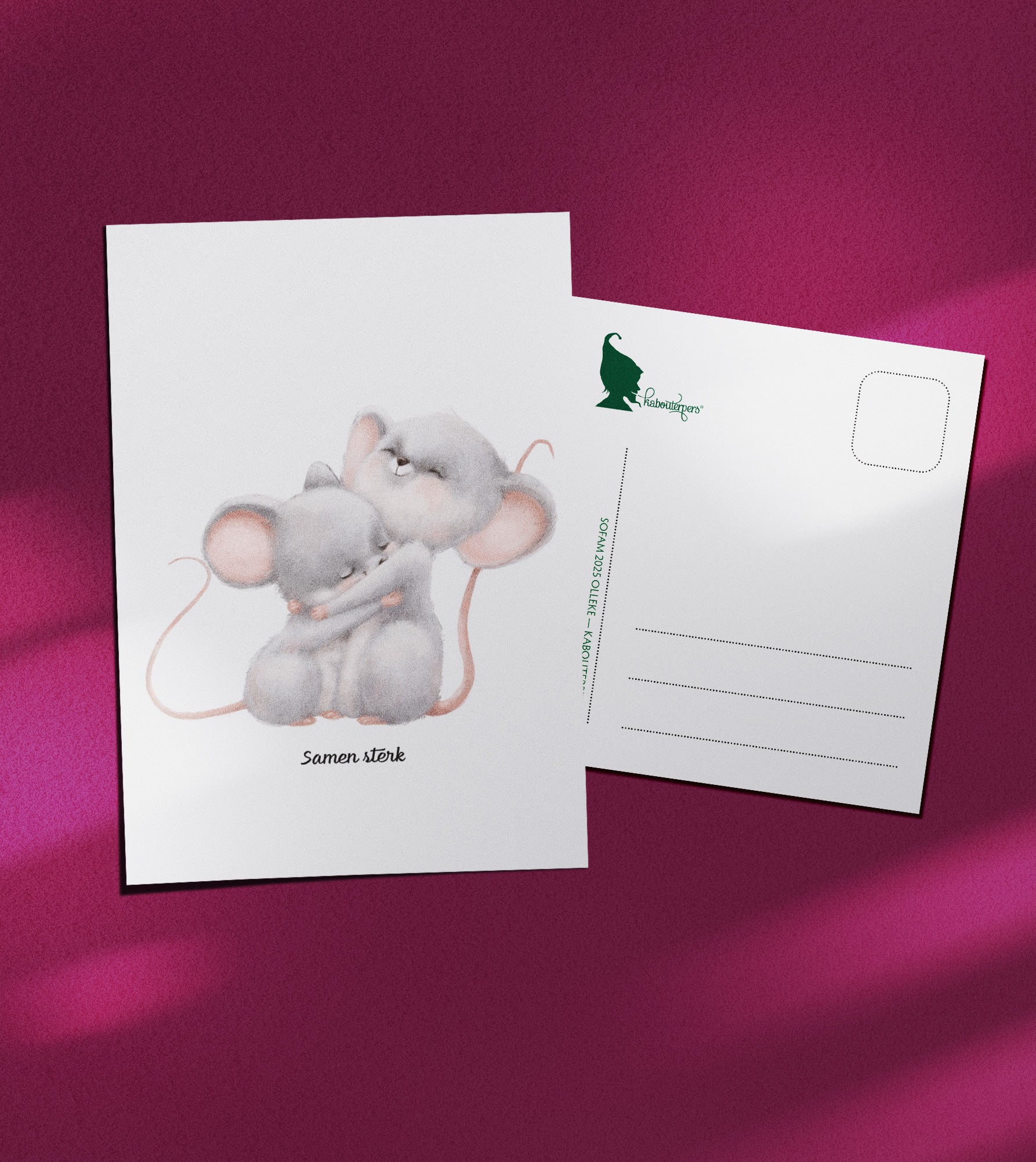 Baby postcard Samen sterk - Olleke Wizarding Shop Amsterdam