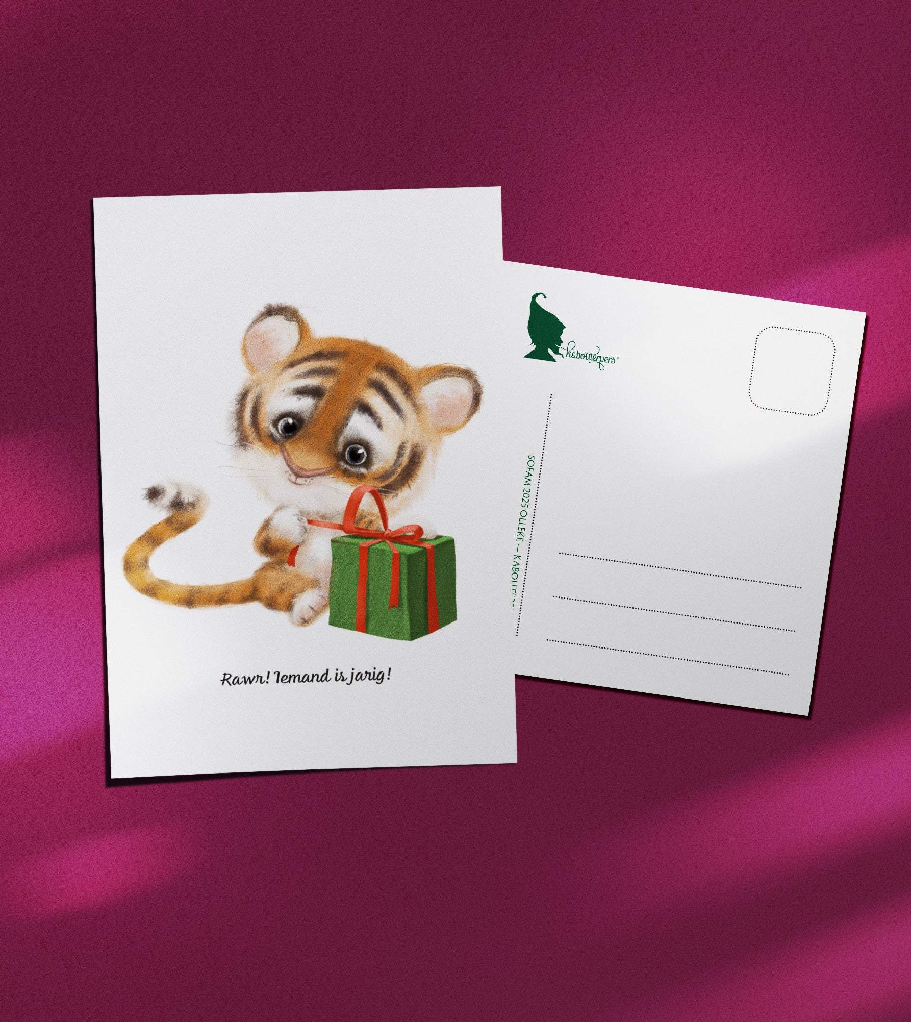 Baby postcard Rawr! Iemand is jarig! - Olleke Wizarding Shop Amsterdam