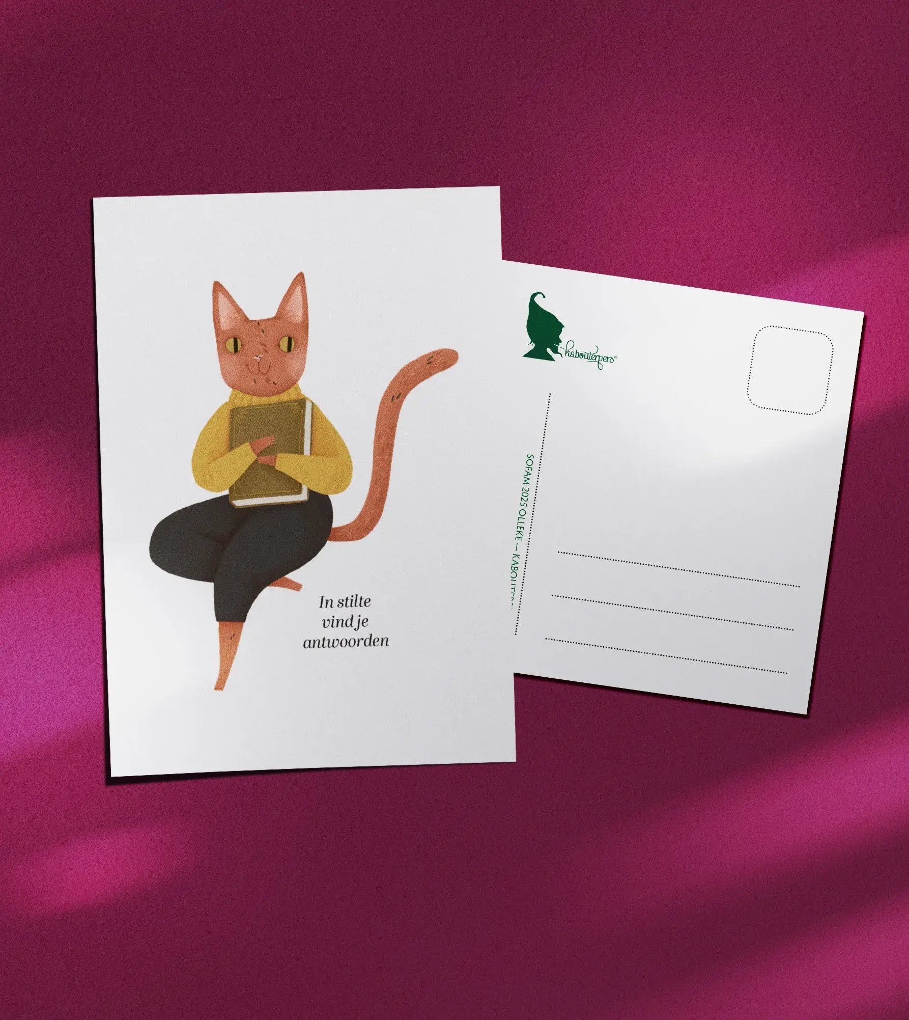 Booklover postcard In stilte vind je antwoorden - Olleke Wizarding Shop Amsterdam