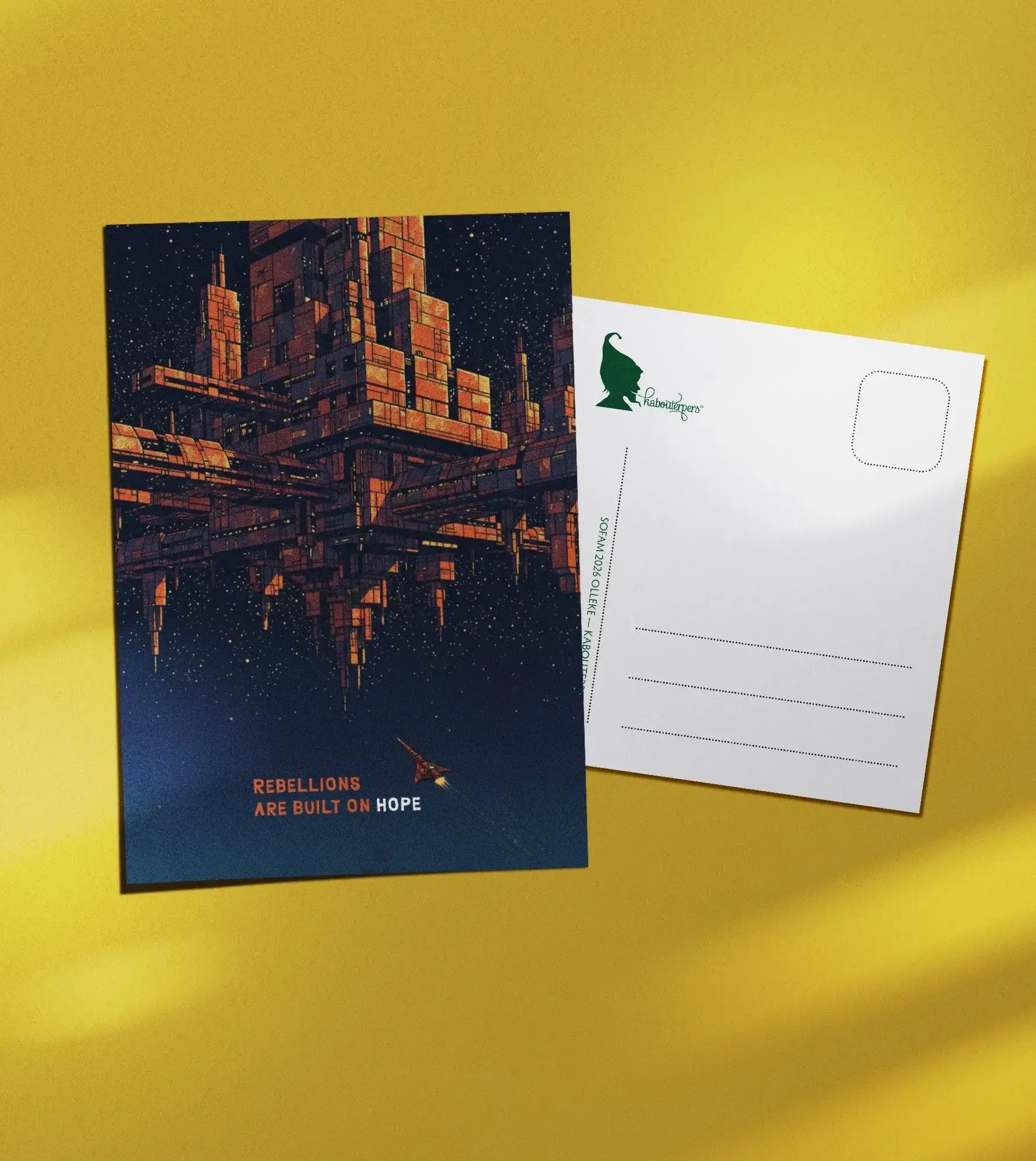 Across Worlds postcard Rebellions are built on hope - Olleke Wizarding Shop Amsterdam