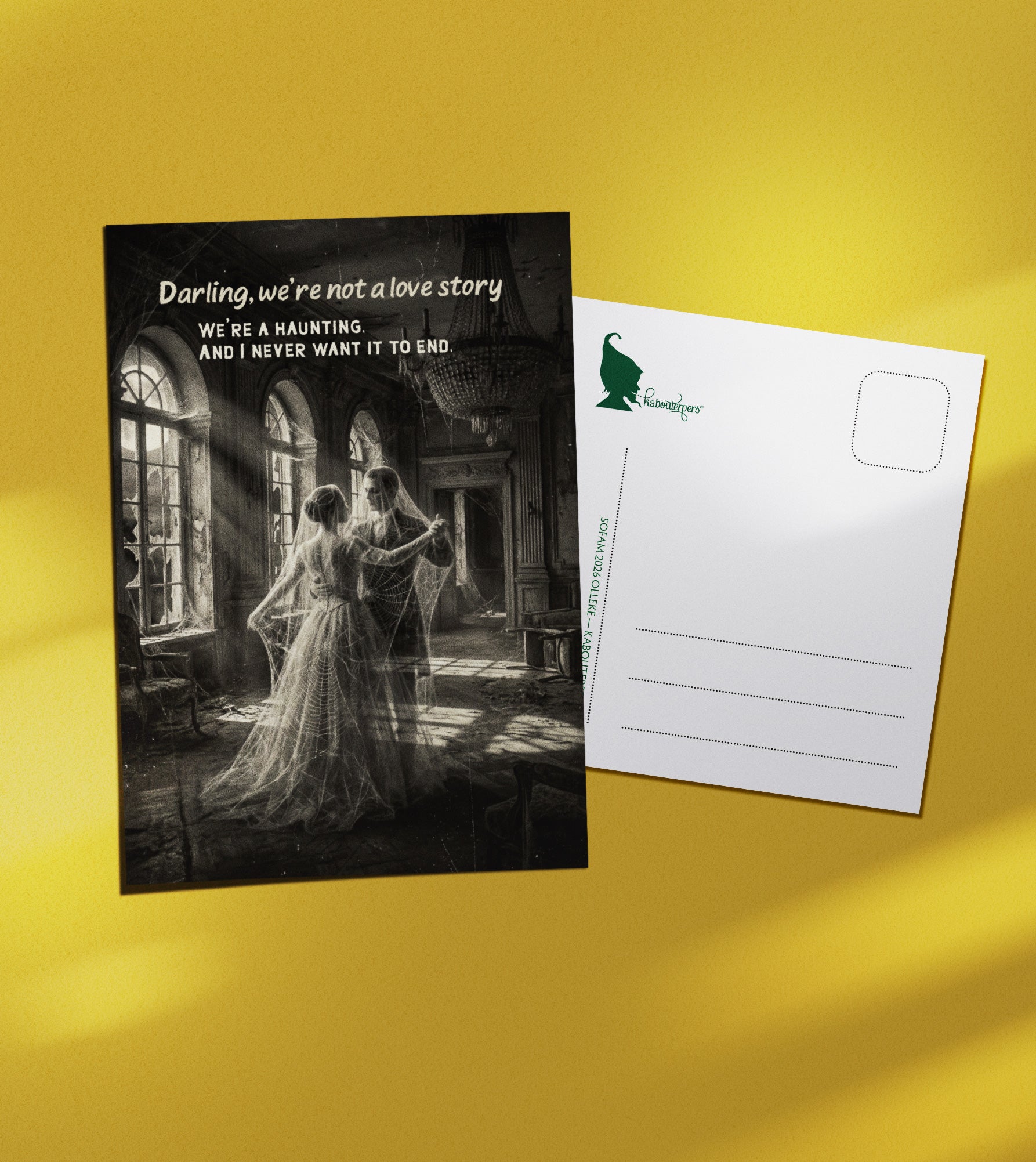 Torn Pages postcard Darling, we're not a love story - Olleke Wizarding Shop Amsterdam