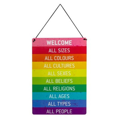 Rainbow welcome sign - Olleke Wizarding Shop Amsterdam