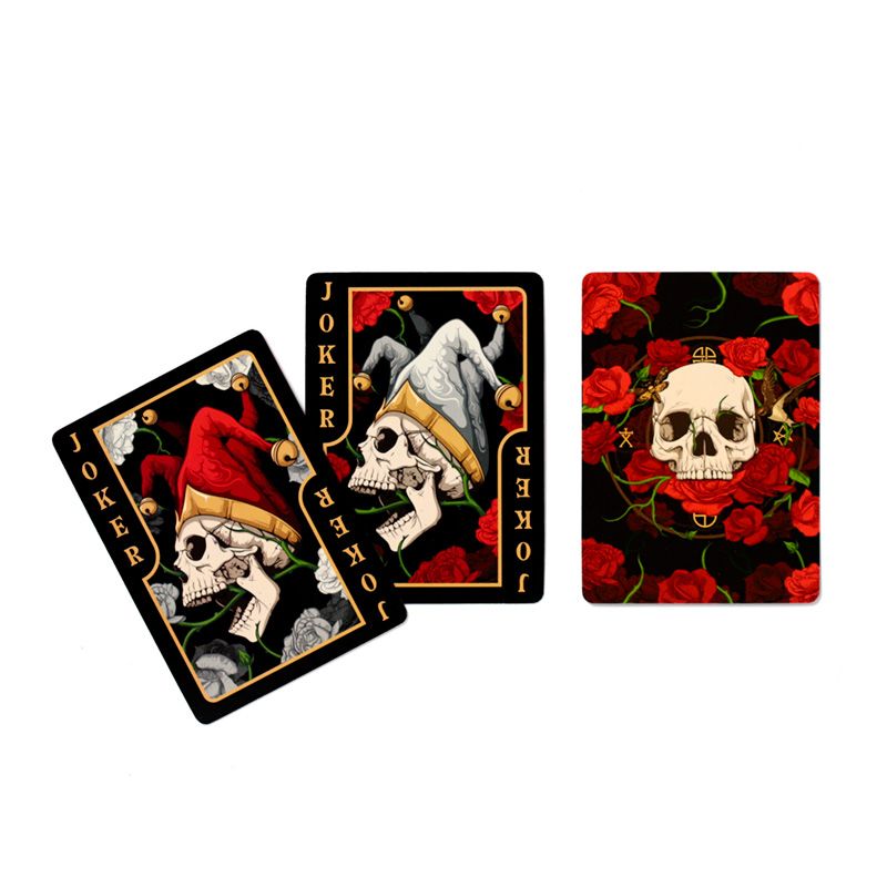 Jeu de cartes Crâne et roses