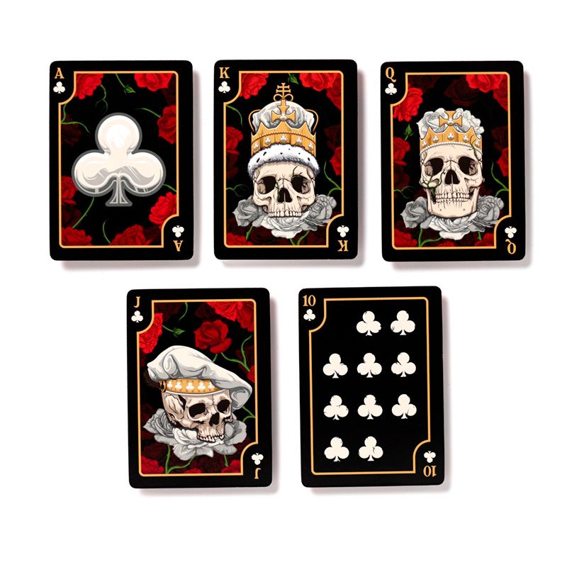 Jeu de cartes Crâne et roses