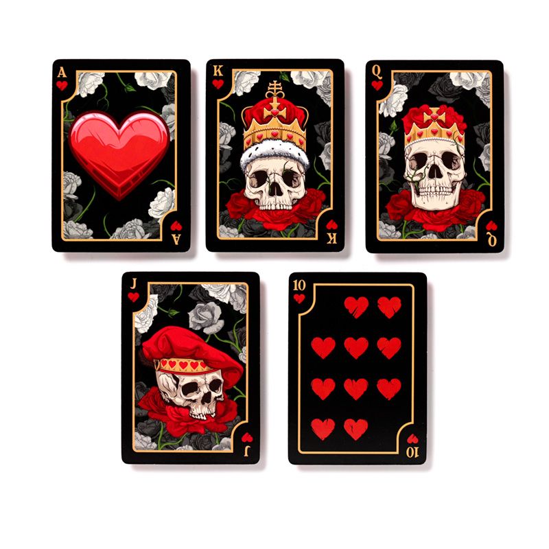 Jeu de cartes Crâne et roses