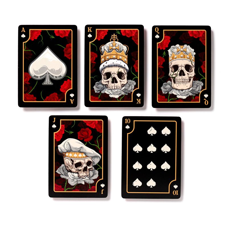 Jeu de cartes Crâne et roses