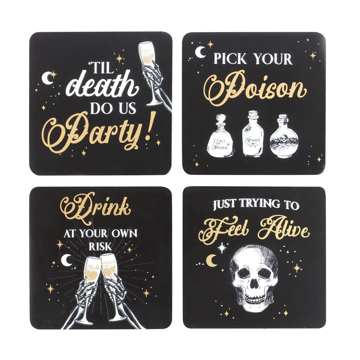 Ensemble de dessous de verre pour fête Til Death Do Us