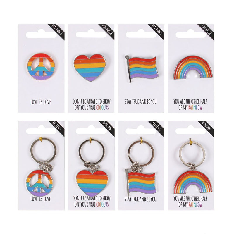 Pride Rainbow Pin and Keyring
