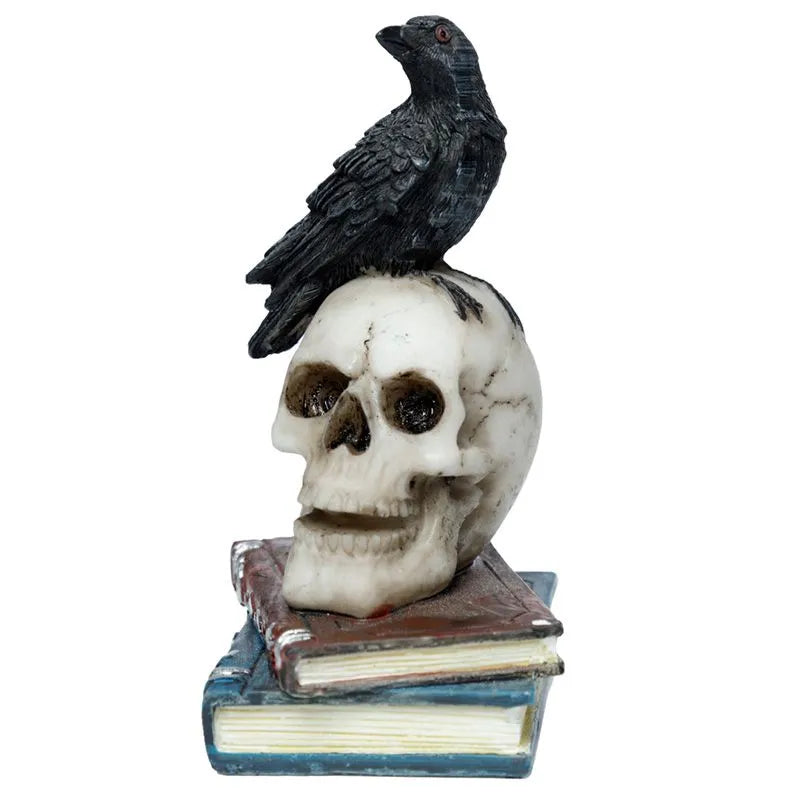 Raven on skull