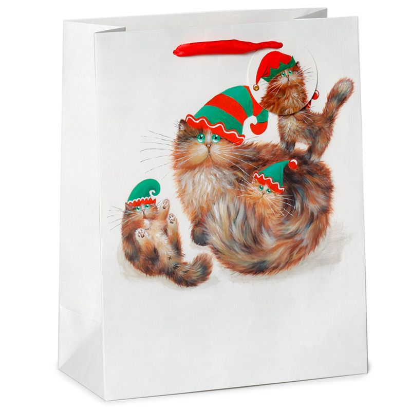 Kim Haskins Cats Christmas Elf - Gift Bag Large