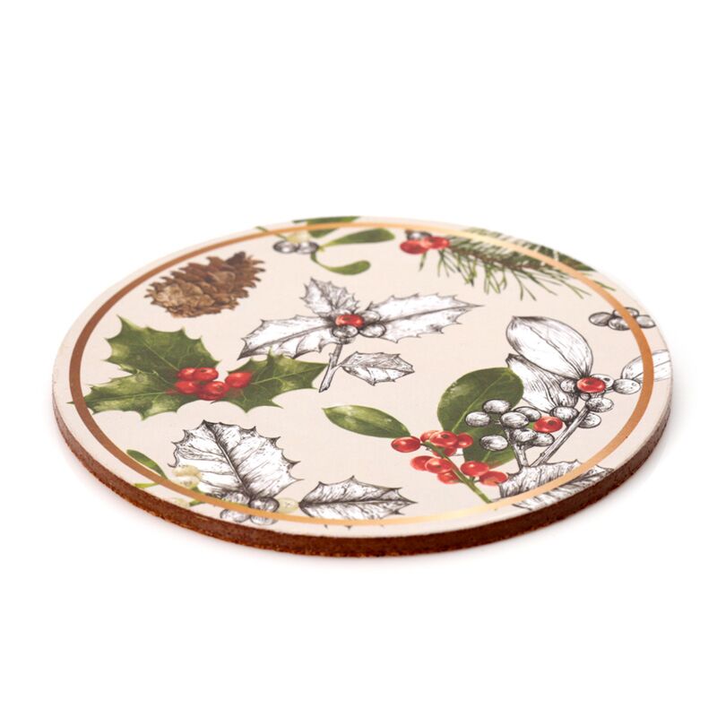 Christmas Winter Botanicals Set 4 Coasters