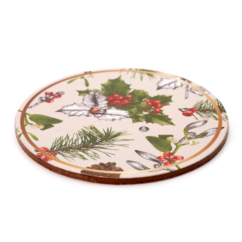 Christmas Winter Botanicals Set 4 Coasters