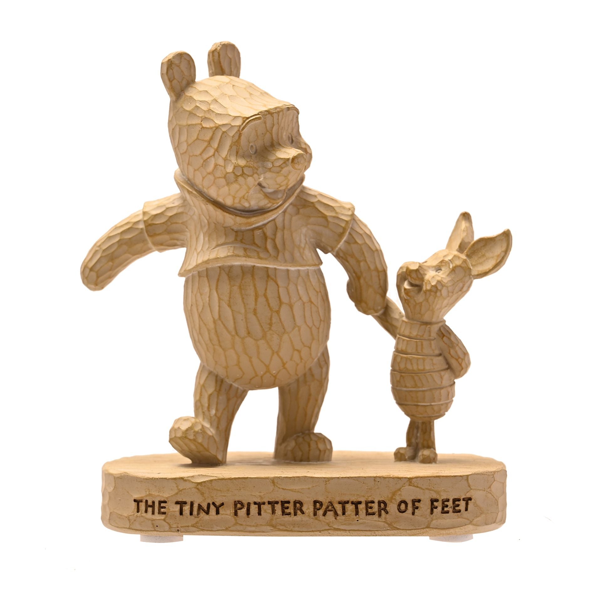 Winnie The Pooh Wood Effect Resin Figurine 'The Tiny Pitter Patter of Feet"