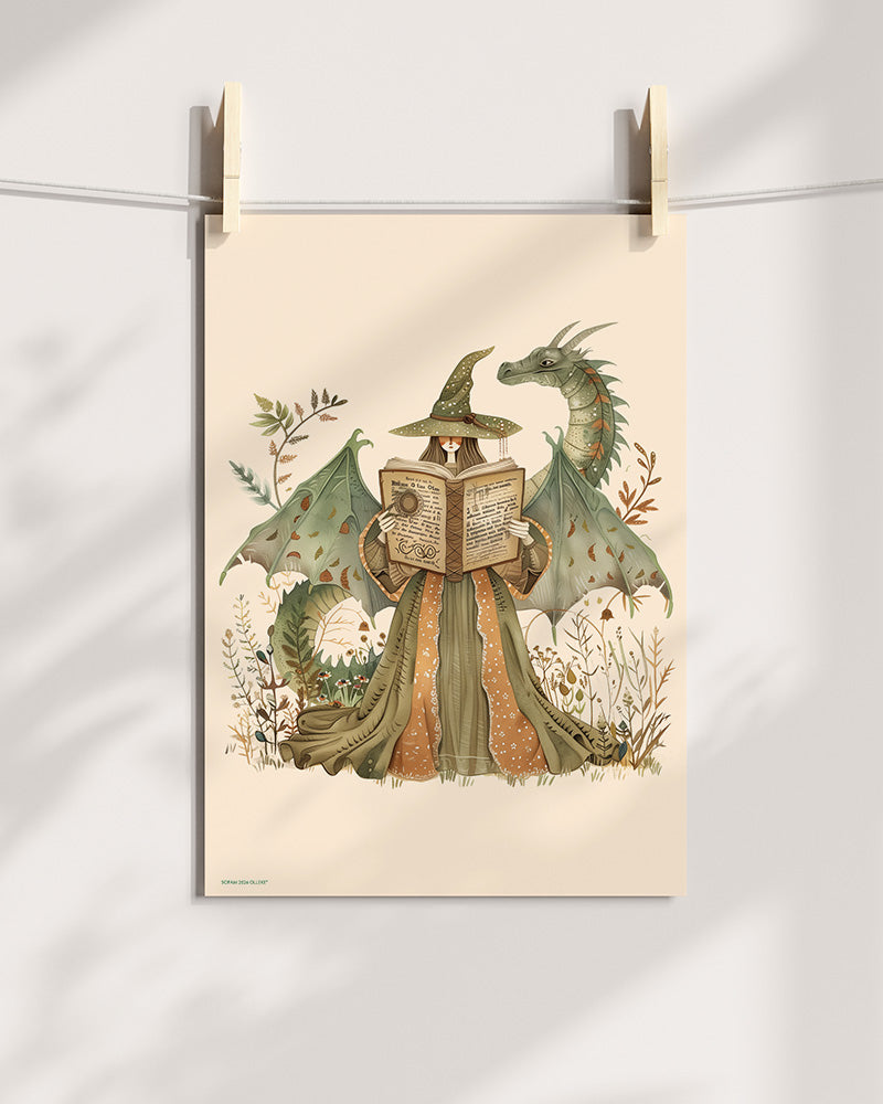 Dragon book Art Print