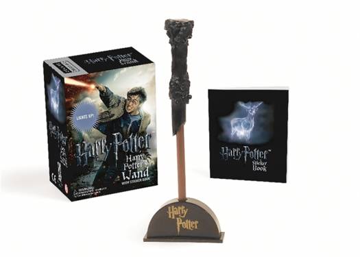 Baguette de sorcier Harry Potter avec livre d'autocollants : s'allume !