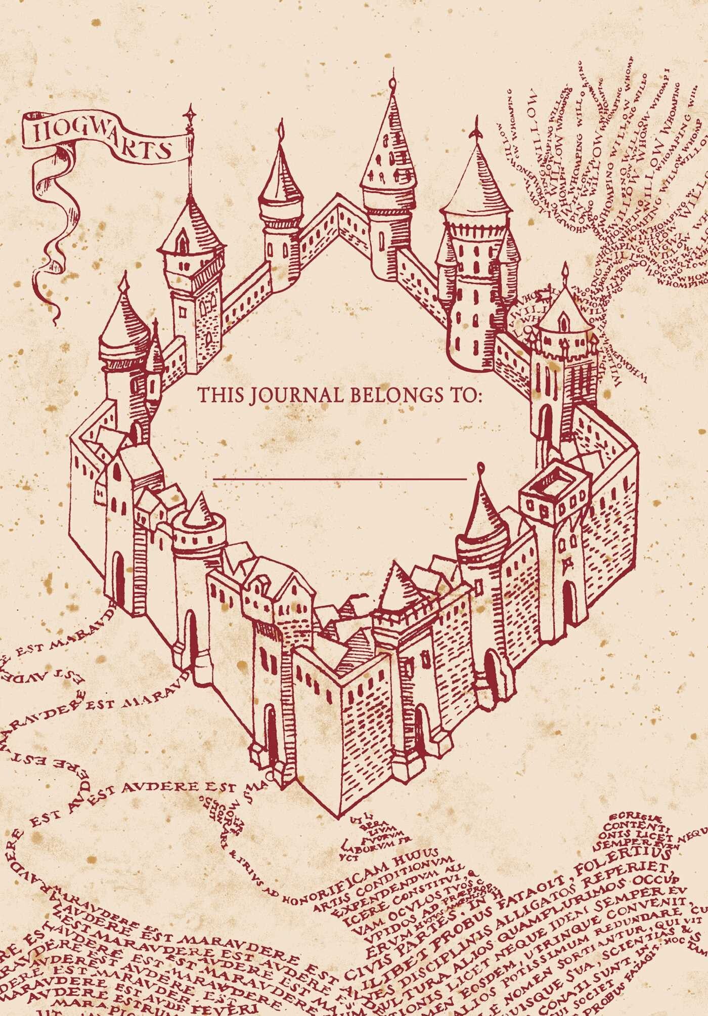 Marauder's Map Journal with Ribbon Charm