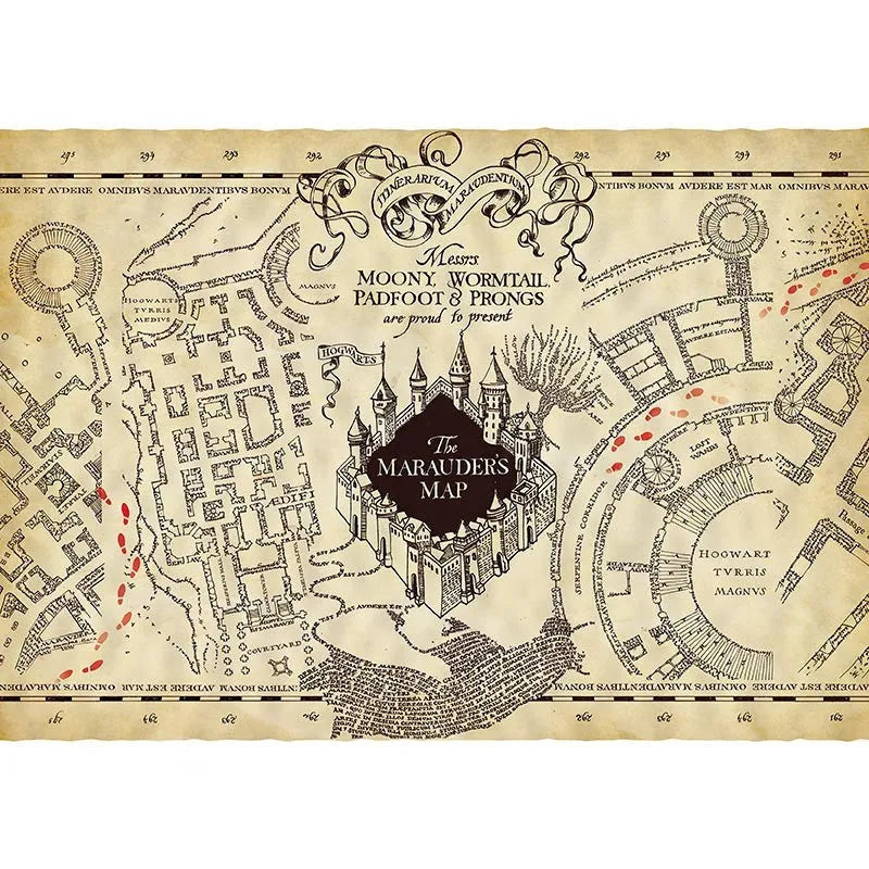 Harry Potter Parchment poster - Marauder's Map - Olleke Wizarding Shop Amsterdam
