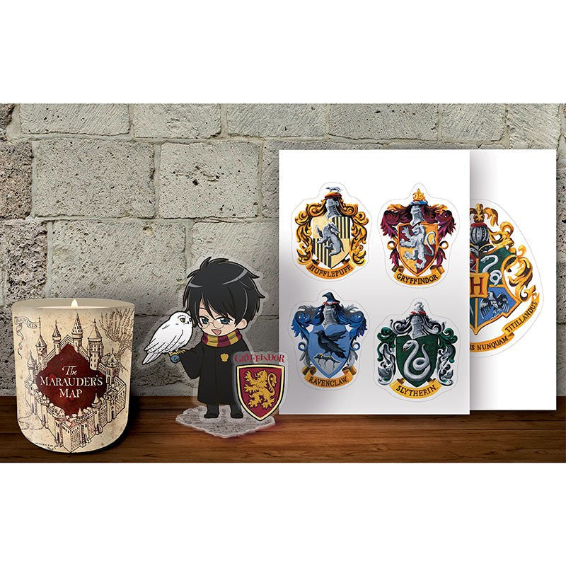 Harry Potter Gift Set Candle + Acryl + Stickers - Olleke Wizarding Shop Amsterdam