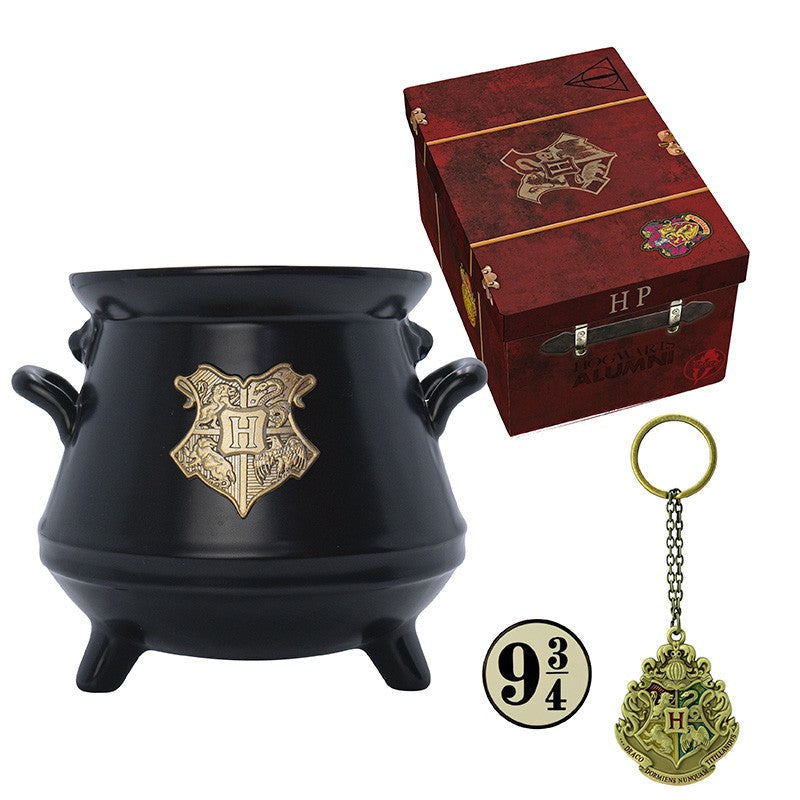 Harry Potter premium 3D mug+3D Keychain+Pin Hogwarts suitcase