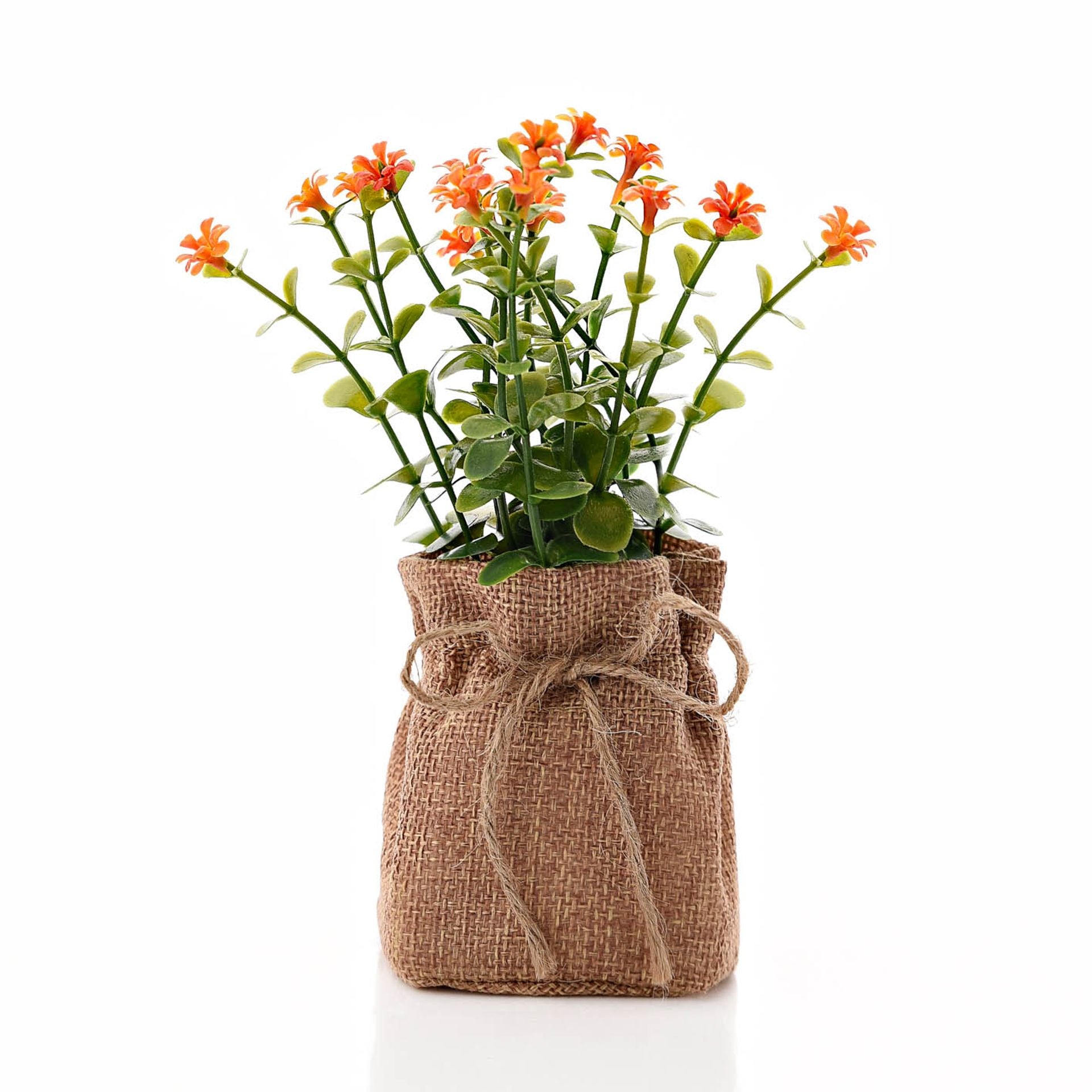 Small Yellow Faux Plant in Hessian Bag